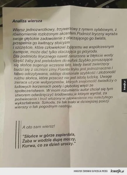 Interpretacja wierszy