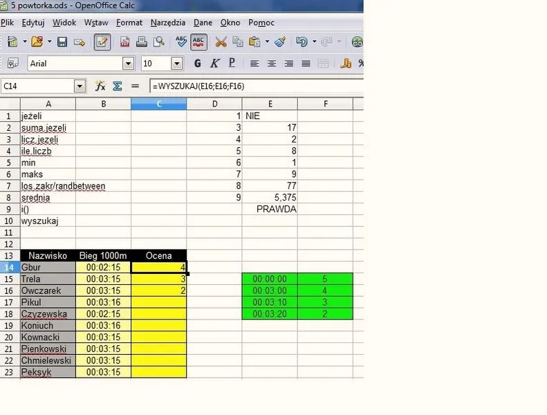 OpenOffice Calc